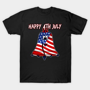 Happy 4th July Kids The Liberty Bell American Flag T-Shirt